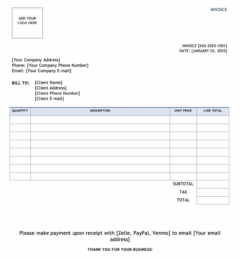 Invoice template